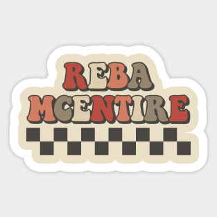 Reba McEntire Checkered Retro Groovy Style Sticker